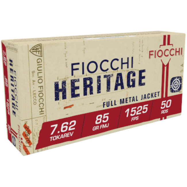 Fiocchi Heritage 7.62 Tokarev 85 Grain FMJ