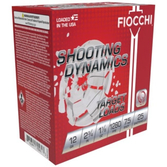 Fiocchi Shooting Dynamics Target Load 12ga 2 3/4" 1 1/8oz 7 1/2