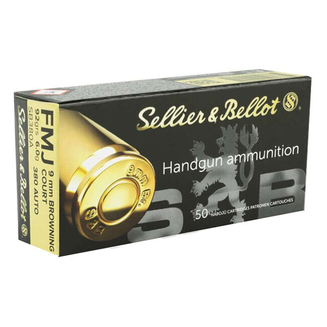 Sellier and Bellot 380 ACP 92gr Full Metal Jacket 50rd