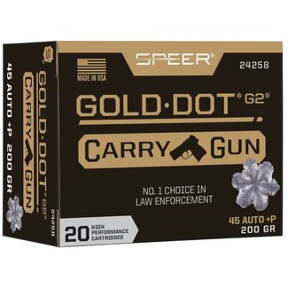 Speer Speer Gold Dot Carry Gun 45ACP +P 200 Grain Gold Dot Hollow Point 20rds