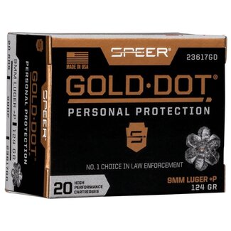 Speer Speer Gold Dot 9mm Luger 124gr Gold Dot Hollow Point 20rds