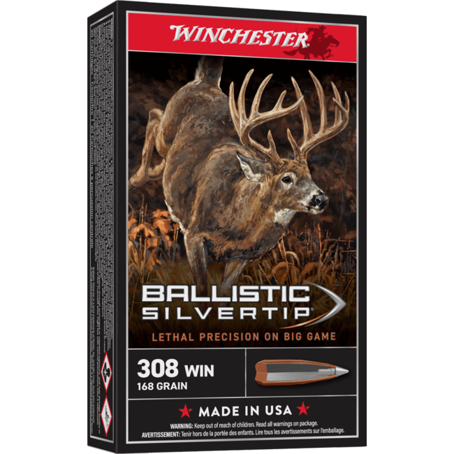 Winchester Supreme 308 Win 168 Grain  Ballistic Silvertip 20rds