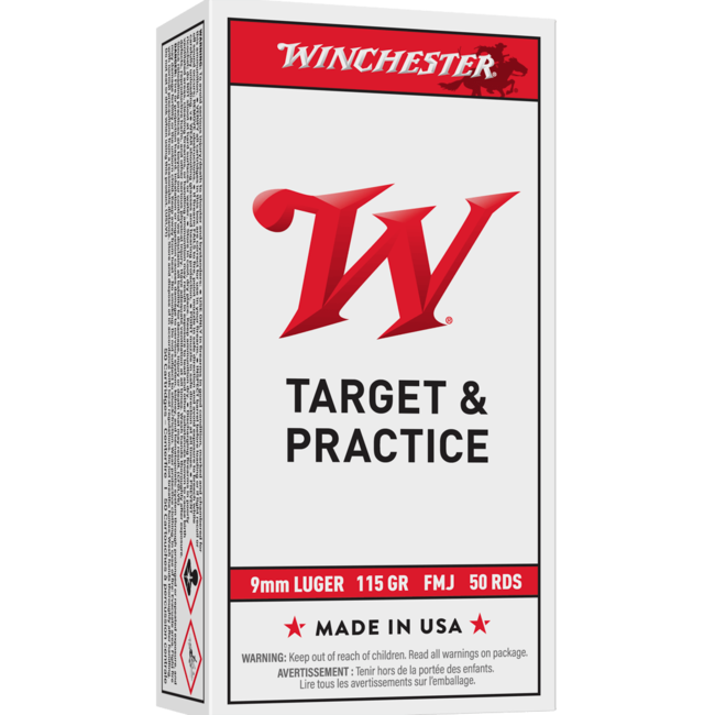 Winchester Target And Practice 9MM 115 Grain FMJ 50rds