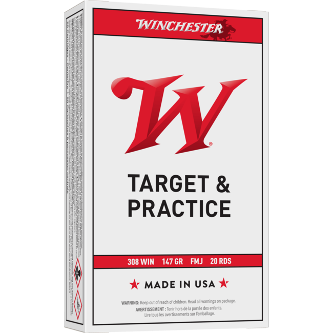 Winchester Target and Practice 308 Win 147 Grain FMJ 20rds