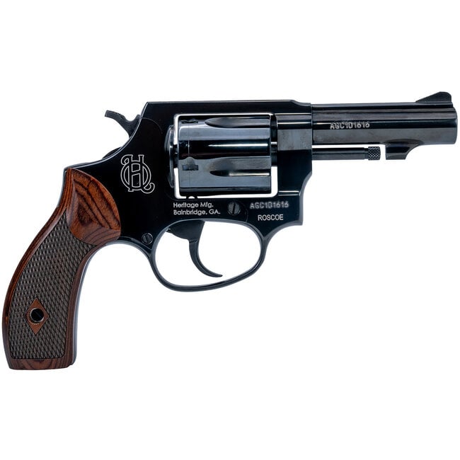 Heritage Roscoe Revolver 38 Special 3" Blued Wood Grips