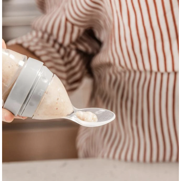 Haakaa Haakaa: Silicone Food Dispensing Spoon w/ Cap - Grey