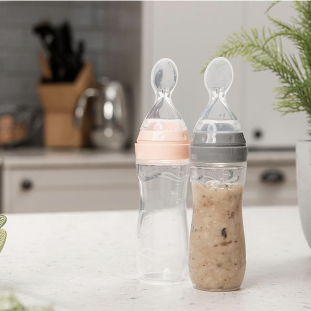 Haakaa Haakaa: Silicone Food Dispensing Spoon w/ Cap - Grey