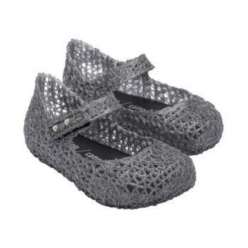 Melissa Shoes Mini Melissa: Campana Papel - Black Glitter