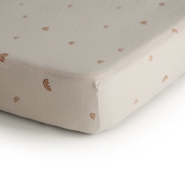 Mushie Mushie: Extra Soft Muslin MINI Crib Sheet - Rainbow