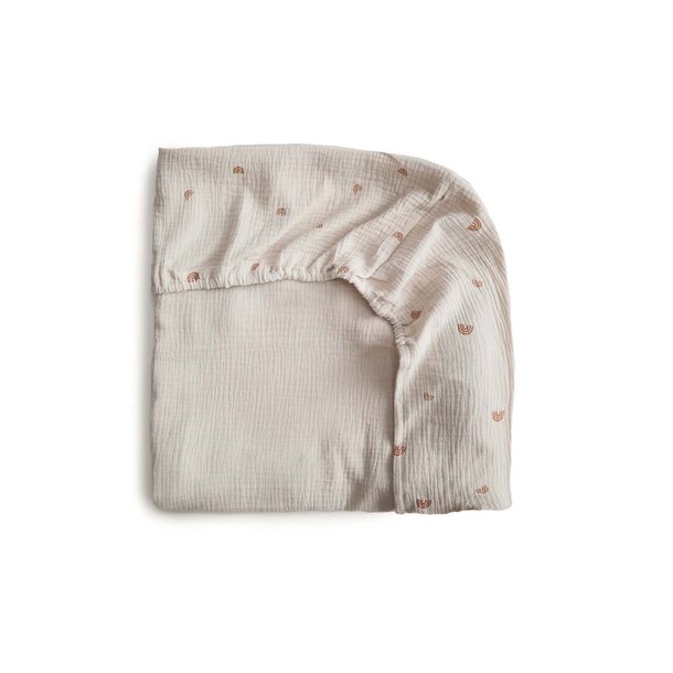 Mushie Mushie: Extra Soft Muslin MINI Crib Sheet - Rainbow