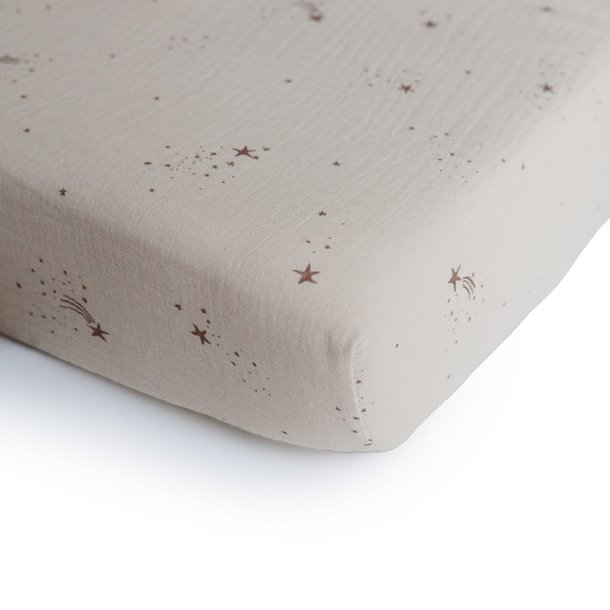 Mushie Mushie: Extra Soft Muslin Crib Sheet - Falling Stars
