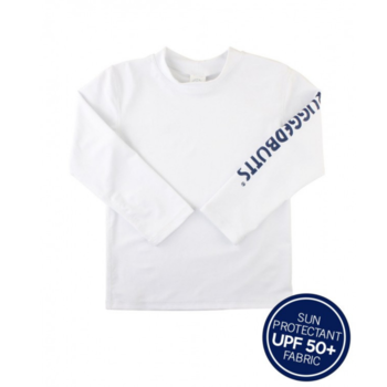 Rufflebutts Ruggedbutts: LS Rashguard Shirt - White