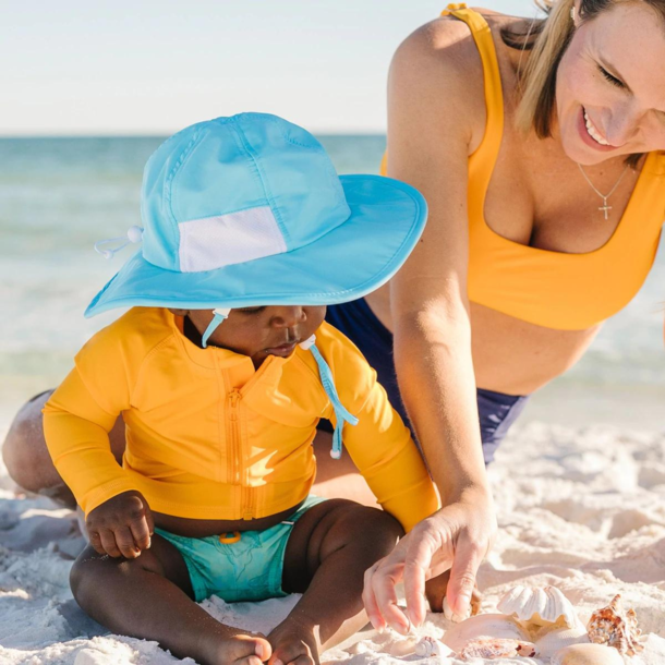 SwimZip Swim Zip: Wide Brim Hat - Aqua