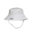 Flap Happy Flap Happy: Cotton Bucket Hat - White Seersucker