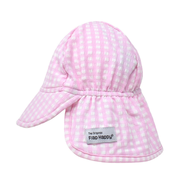 Flap Happy Flap Happy: Flap Hat (swim) - Pink Seersucker
