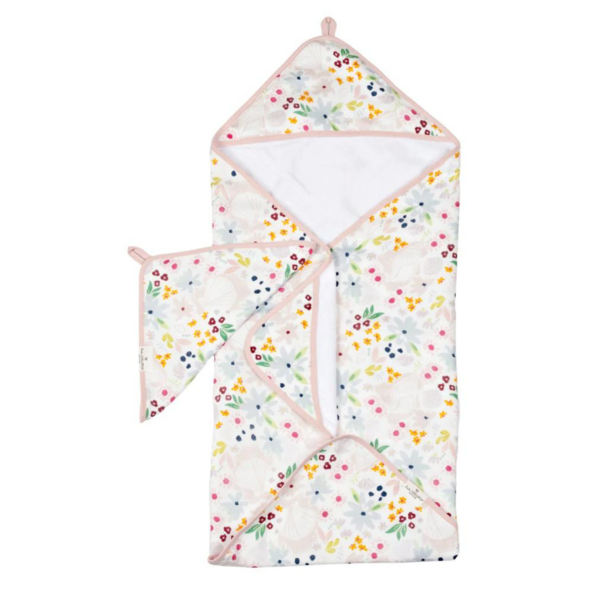 Lou Lou Lollipop LL Lollipop: Towel/Washcloth Set (0-2y) - Shell Floral