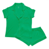 Kyte Clothing Kyte: Women's Short Sleeve Pajama Set - Fern/Fern Trim