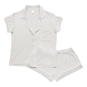 Kyte Clothing Kyte: Women's Short Sleeve Pajama Set - Storm/Cloud Trim