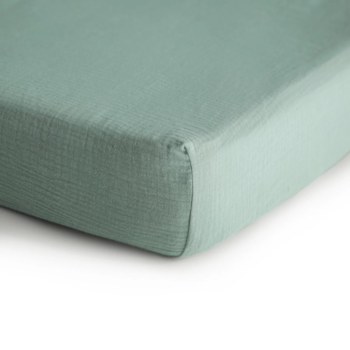 Mushie Mushie: Extra Soft Muslin Crib Sheet - Roman Green