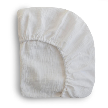 Mushie Mushie: Extra Soft Muslin MINI Crib Sheet - White