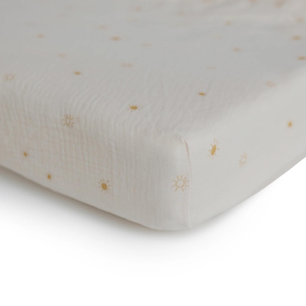 Mushie Mushie: Extra Soft Muslin Crib Sheet - Sun