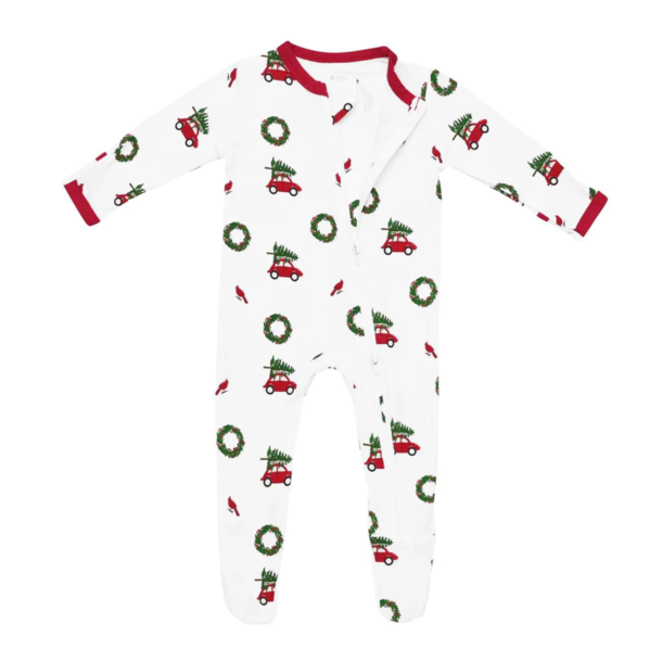 Kyte Clothing Kyte: Zipper Footie - Wreath (Holiday '22)