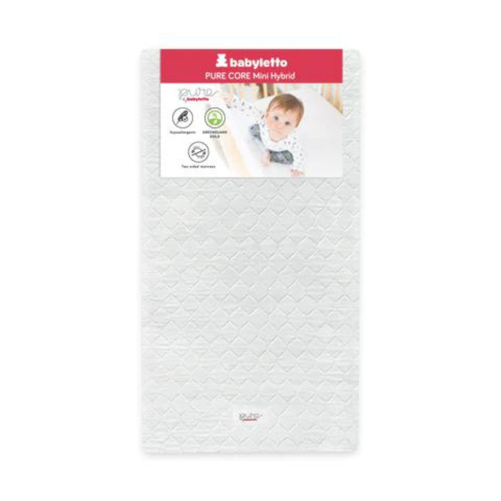 Babyletto Pure Core NonToxic Mini Crib Mattress w/ Hybrid Waterproof