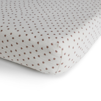 Mushie Mushie: Extra Soft Muslin MINI Crib Sheet - Bloom Mushie Mushie: Extra Soft Muslin MINI Crib Sheet - Bloom