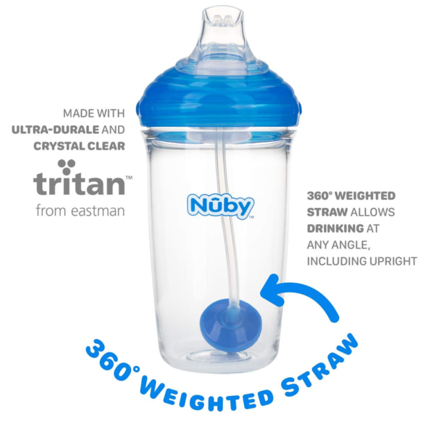 Nuby Nuby: Silicone Spout and 360 Weighted Straw -