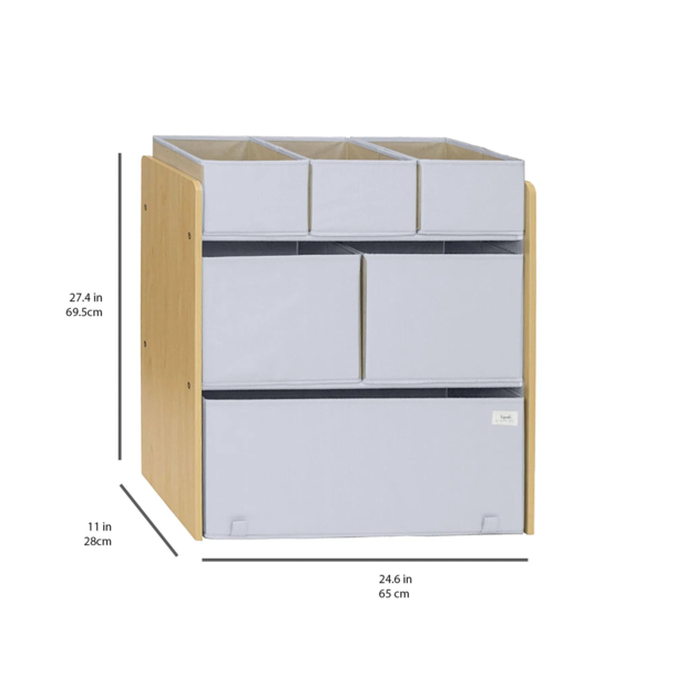 3Sprouts 3 Sprouts: Recycled Fabric Multi-bin Toy Organizer Unit