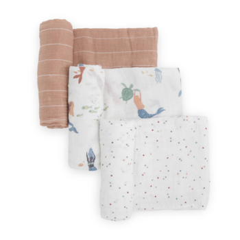 Little Unicorn Little Unicorn: Muslin Swaddle Blanket Set - Mermaids