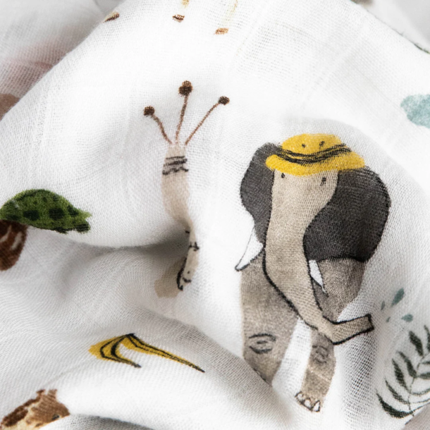Little Unicorn Little Unicorn: Deluxe Muslin Swaddle Blanket Set - Safari Social