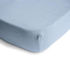 Mushie Mushie: Extra Soft Muslin MINI Crib Sheet - Baby Blue