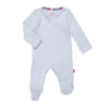 Magnificent Baby Magnetic Me: Magnetic Footie - Love Lines Blue Pointelle (Organic Cotton)