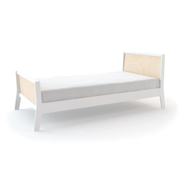 Oeuf Sparrow Collection Twin Bed - White/Birch Finish
