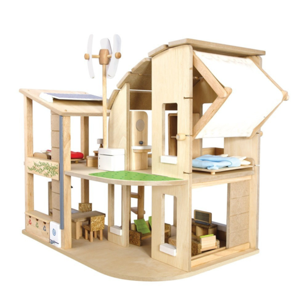 Plan Toys Plan Toys: Green Dollhouse w/ Furniture