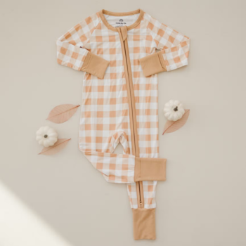 Little Joy Co Little Joy: Zipper Romper - Pumpkin Plaid