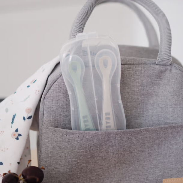 BEABA BEABA: Feeding Silicone Spoon  w/ Case  -