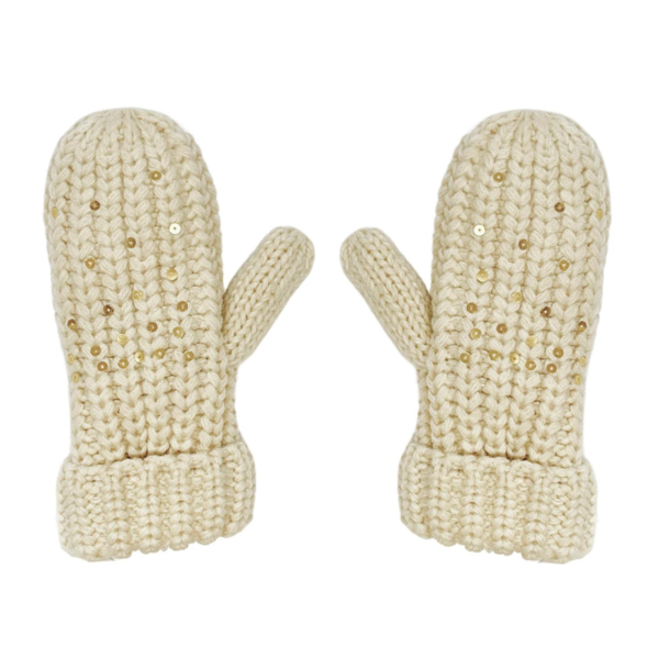 Rockahula Kids (Faire) Shimmer Sequin Knitted Mittens - Gold (3-6Y)