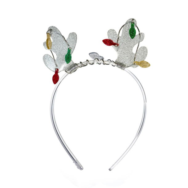 Lilies & Roses Acrylic Headband - Reindeer Antlers Silver