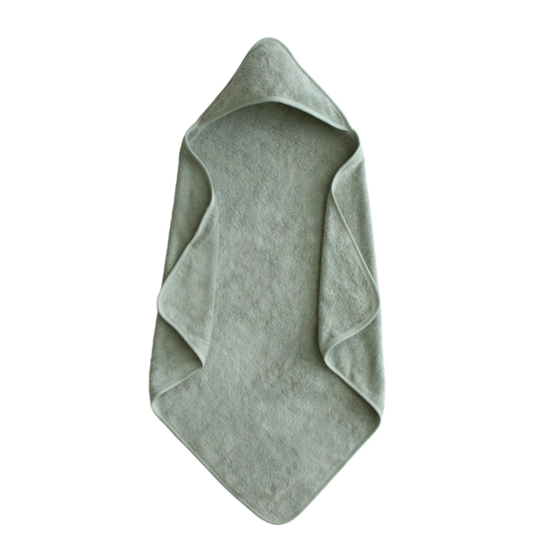 Mushie Mushie: Organic Cotton Baby Hooded Towel - Moss