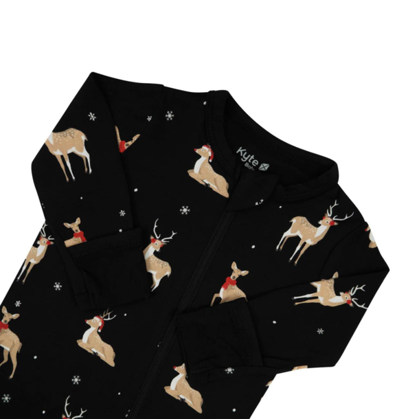 Kyte Clothing Kyte: Zipper Footie - Midnight Deer