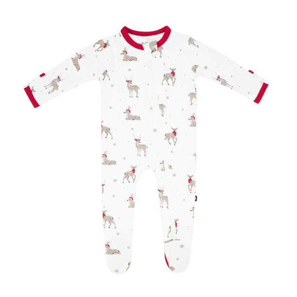 Kyte Clothing Kyte: Zipper Footie - Cloud Deer