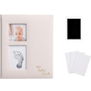 Pearhead Linen Baby Memory Book w/Ink Pad