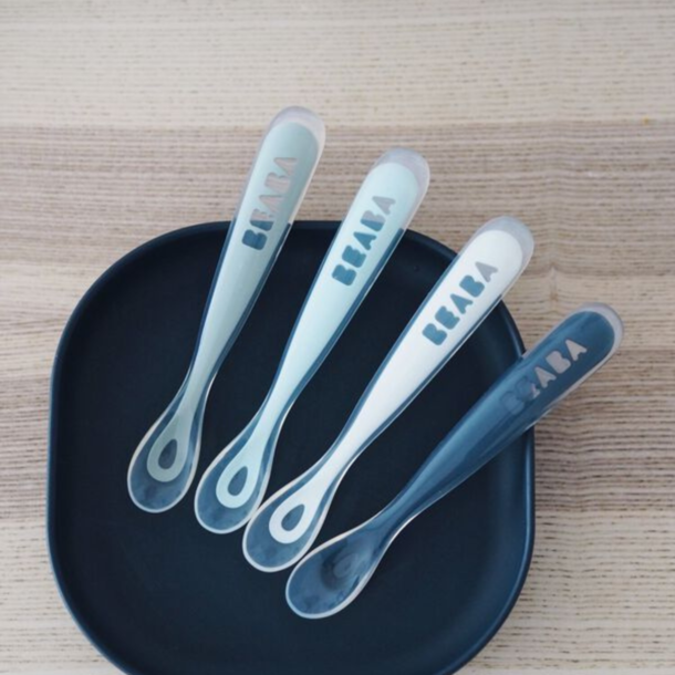 BEABA: First Foods Silicone Spoons (4pk) Storm