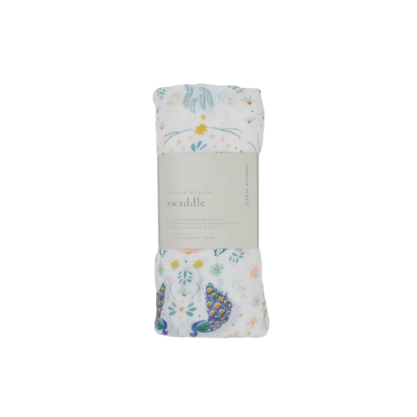 Little Unicorn Little Unicorn: Deluxe Muslin Swaddle Blanket - Peacock