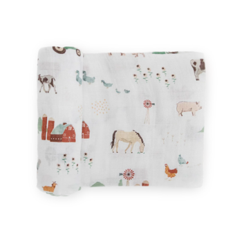 Little Unicorn Little Unicorn: Cotton Muslin Swaddle Single - Farmyard