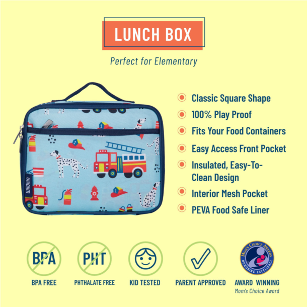 Wildkin Wildkin: Insulated Lunch Box - Firefighters