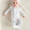 Magnificent Baby Magnetic Me: Magnetic Footie w/Hat - Serene White Safari