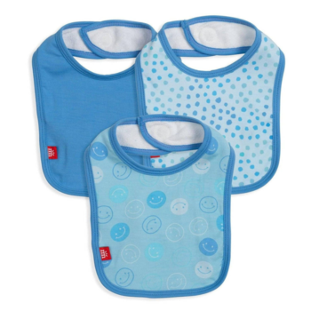 Magnificent Baby Magnetic Me: Bib 3pk - Blue Smile